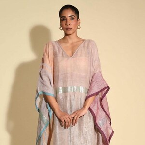 Sun Dress Linen Kaftan Maxi, Bohemian Beach Cover-Up, Chic Beach Kaftan, Resort Robe, Elegant Vacation Outfit, Ethical Holiday Cruise Wear