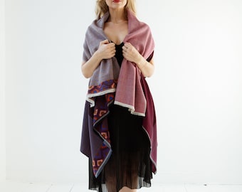 Light Wool Cape Poncho for Women, Handmade Cosy Wool Shawl Wrap, Chic Wool Cardigan For 50th Birthday Gift For Her,