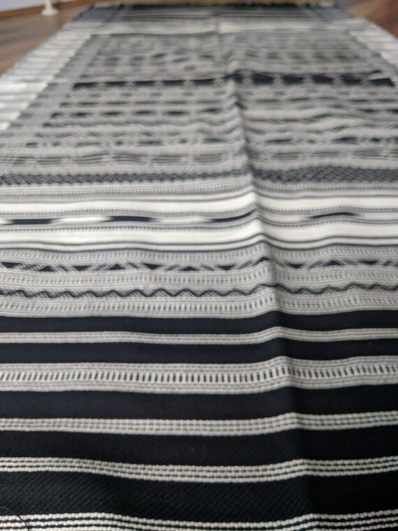 Handmade Striped Dhurrie Accent Rug, Lightweight Washable Cotton Rug, Black And White Rug For Bedroom, Bohemian Kilim Rug, Boho Home Decor
