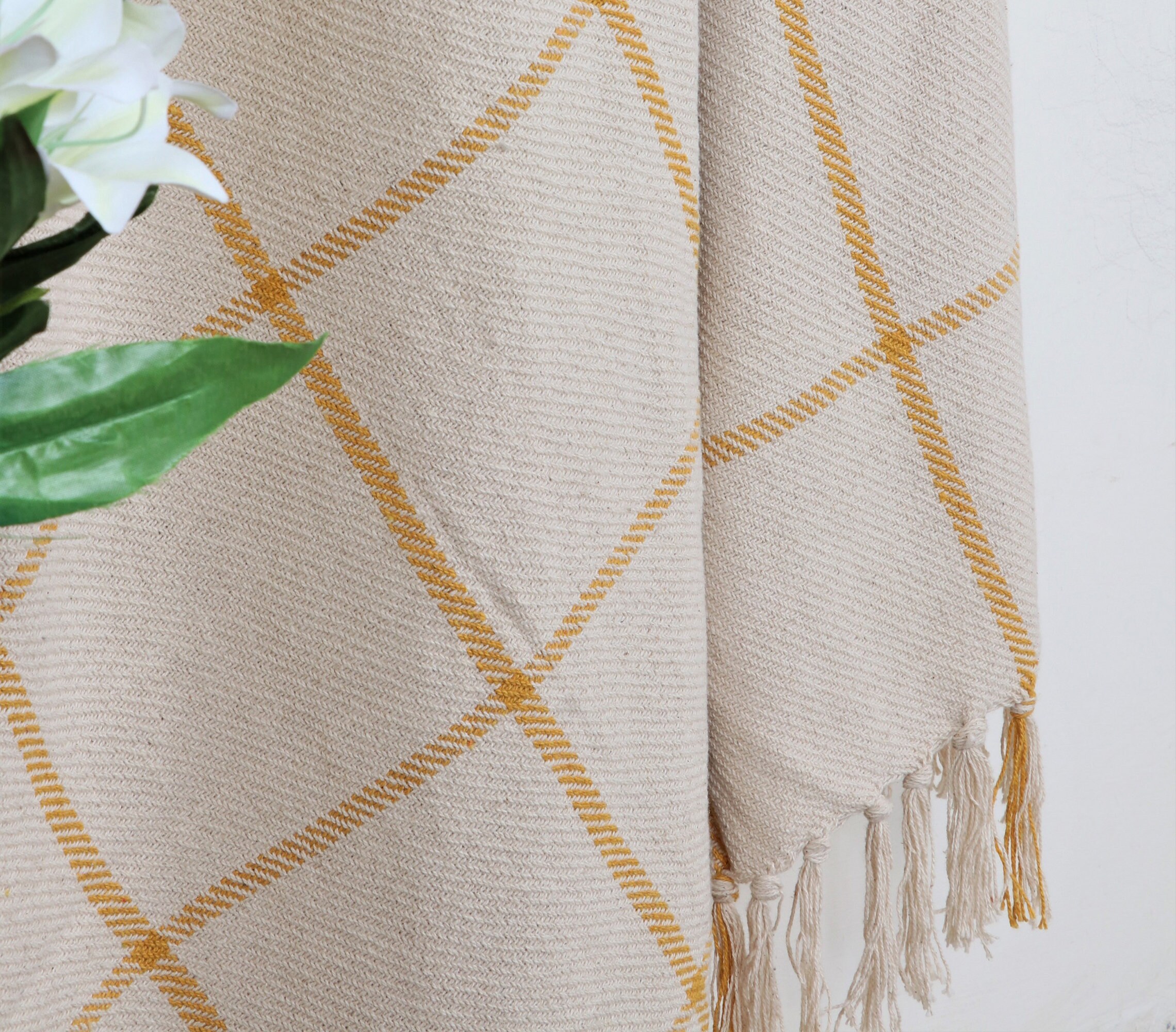 Classic Check Handwoven Throw for Sofa or for Bed 100 Cotton Etsy