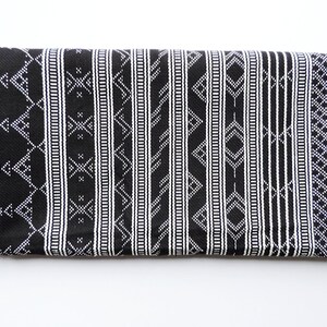 Striking black and white geometric tribal Indian rug