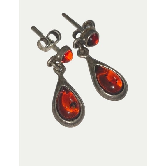 Delicati orecchini pendenti in ambra baltica, orecchini pendenti in ambra autentica, orecchini a goccia in argento sterling, regalo per lei, orecchini lunghi, regalo primaverile - Italia