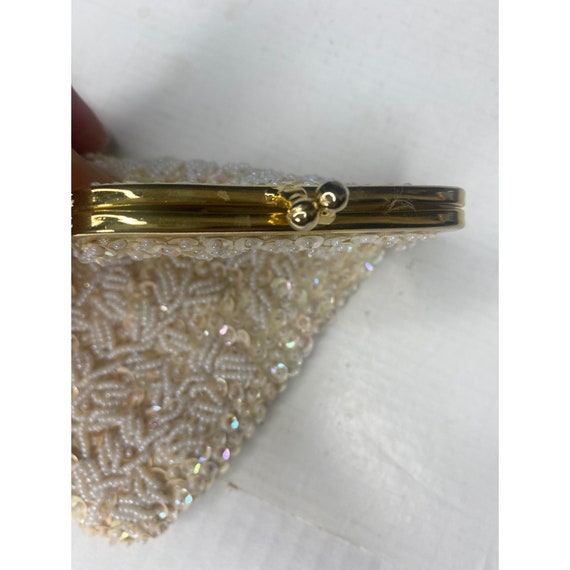 Vintage Jordan Marsh Bead and Sequin Coin Purse C… - image 3