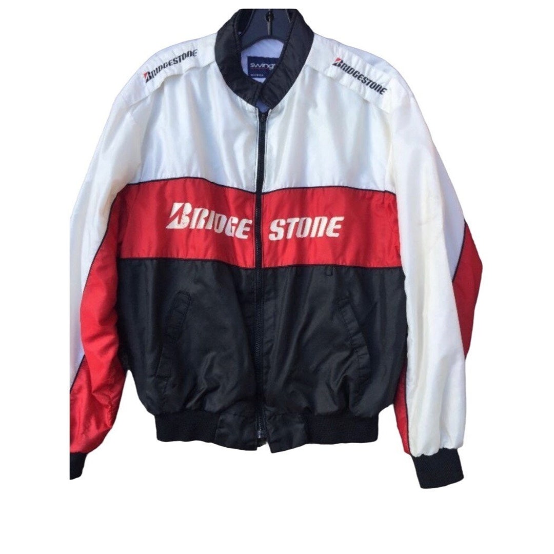 Vintage BRIDGESTONE Racing With Color Block Design Windbreaker Jacket ...