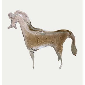 Vtg Clear Glass Viking or Murano Horse Figurine Statue