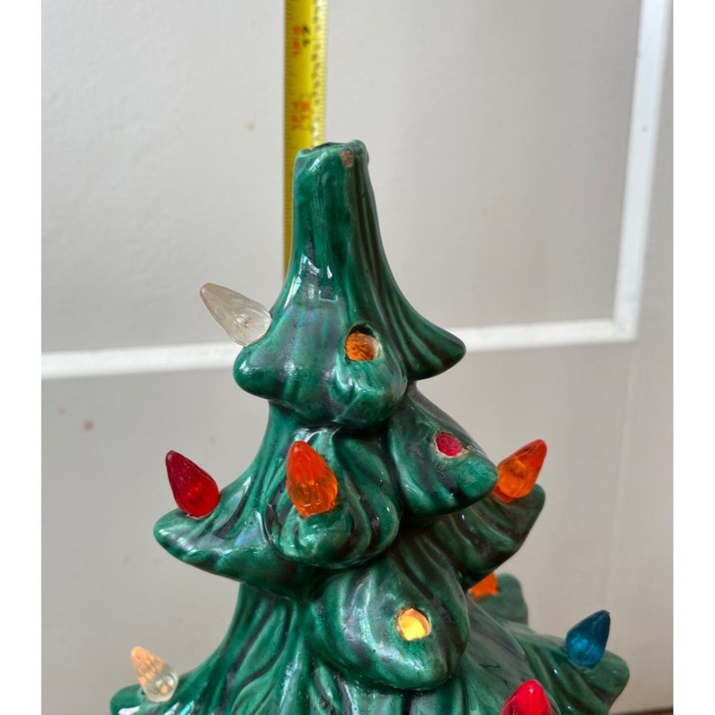 Vtg 1970s Green Ceramic Lighted Christmas Tree Green 16 Etsy