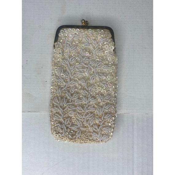 Vintage Jordan Marsh Bead and Sequin Coin Purse C… - image 2