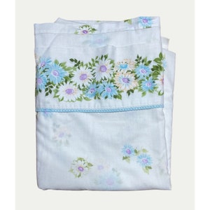 Vintage Morgan Jones DBL Flat Sheet Blue and White Floral