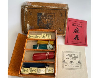 Vtg Antique Hillsons Chinese Game of Ma Chiang Mahjong 1920s