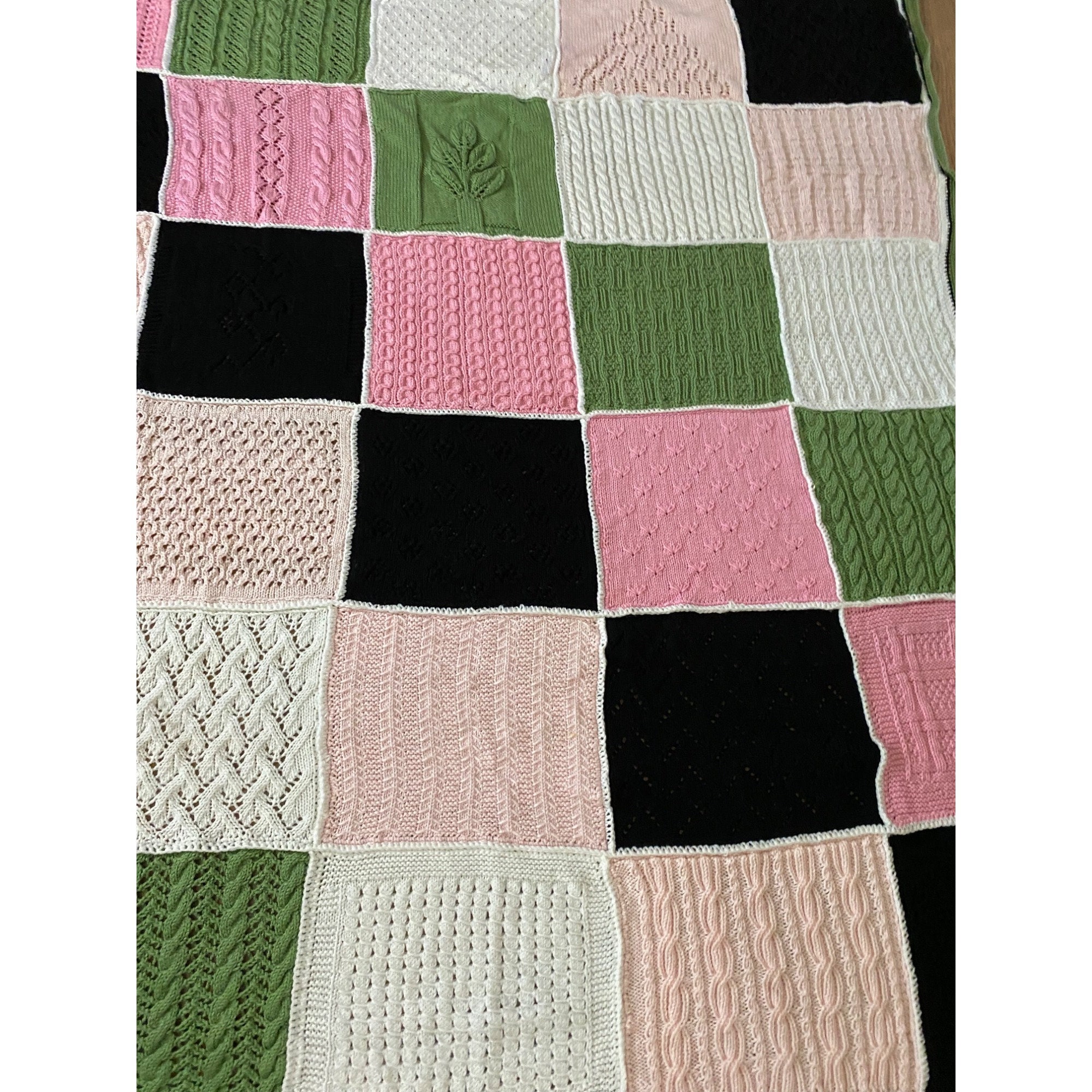 Color Block Crochet Afghan 75 X 72 - Etsy