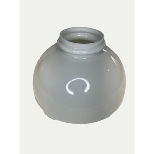 Vintage White Glass Dome Bell Hurricane Lamp Shade 9 3/4 Inch Fitter