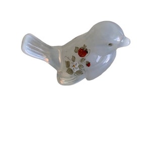 Fenton  Vintage Hand Painted Glass Bird Signed by Artist