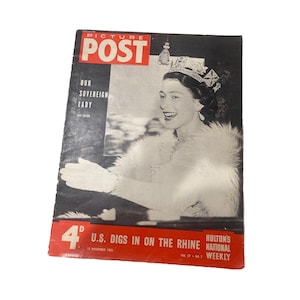 Vintage Picture Post Magazine - Queen Elizabeth Cover, November 1952