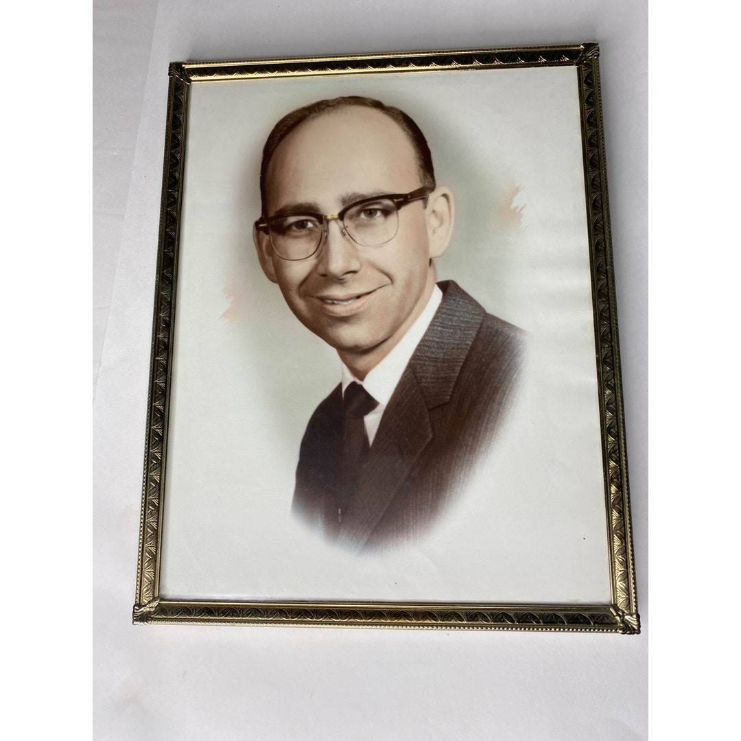 Vintage Old Photo in Picture Frame Gold Tone Filigree Metal Glass 11 X 14 Etsy