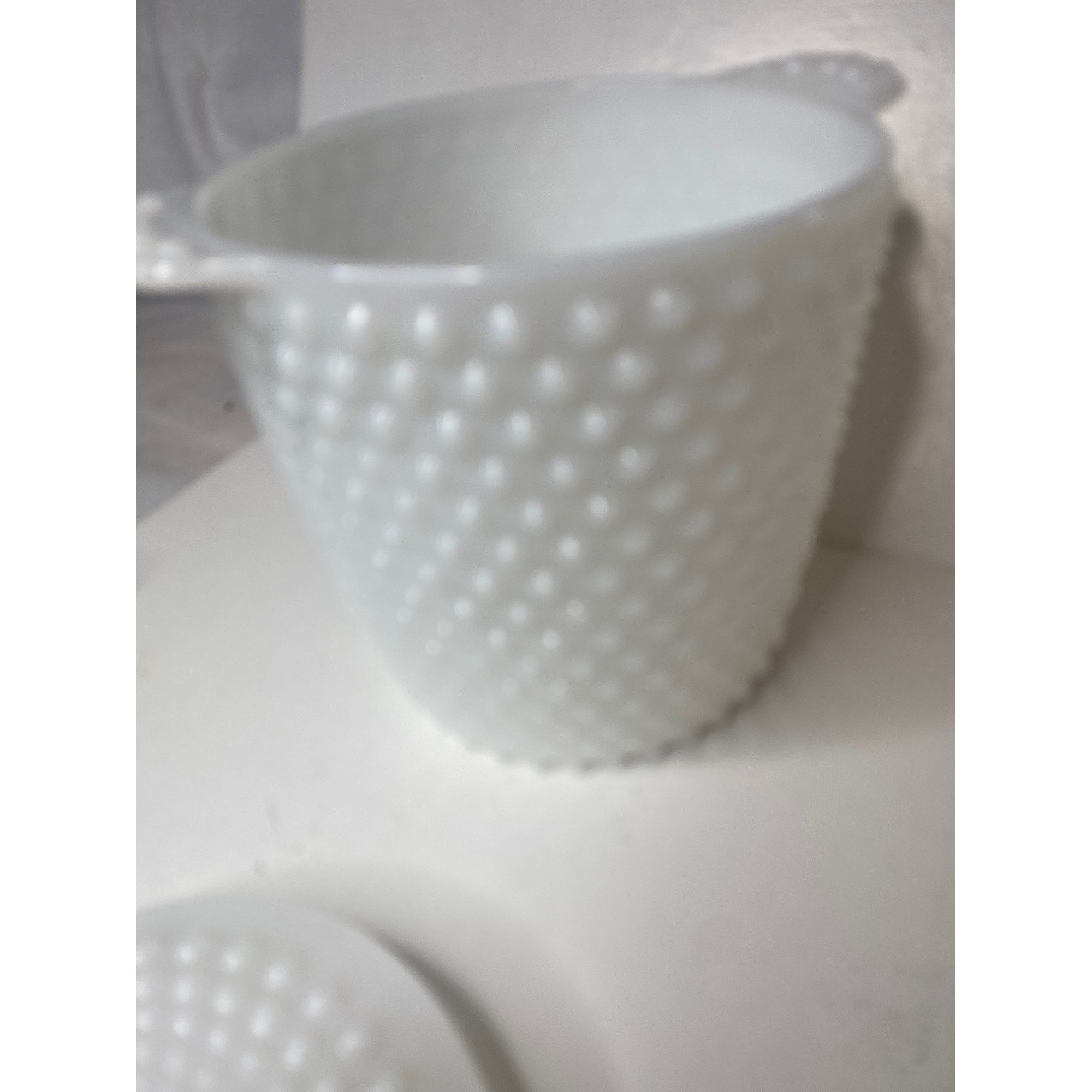 Vintage Fenton Large Hobnail Milk Glass Ice Bucket Cookie Jar Etsy