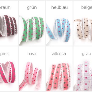 Ripsband Webband Sterne Borte Dekoband 8 Farben 1m