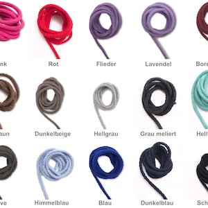 Baumwollkordel rund 5mm, Baumwolle Schnur Turnbeutel 5m, 10m, 15m