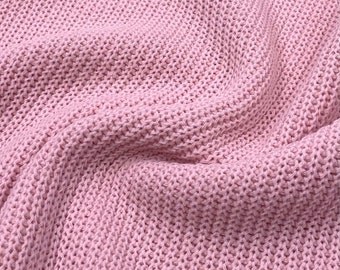 Strickstoff Baumwolle uni rosa gerippt