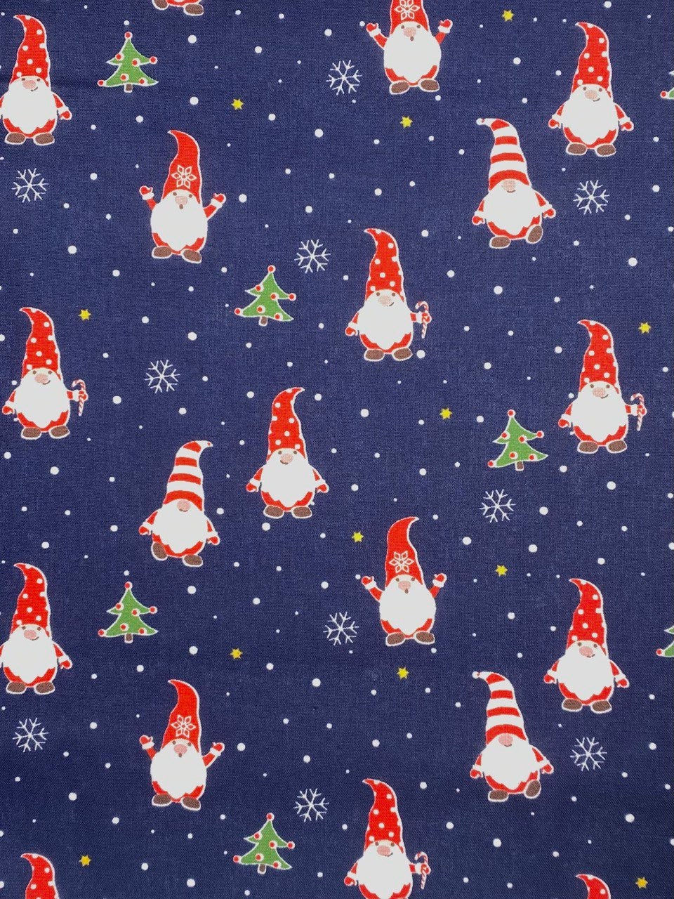 Baumwollstoff Kinderstoff Weihnachten Christmas Zwerg dunkelblau