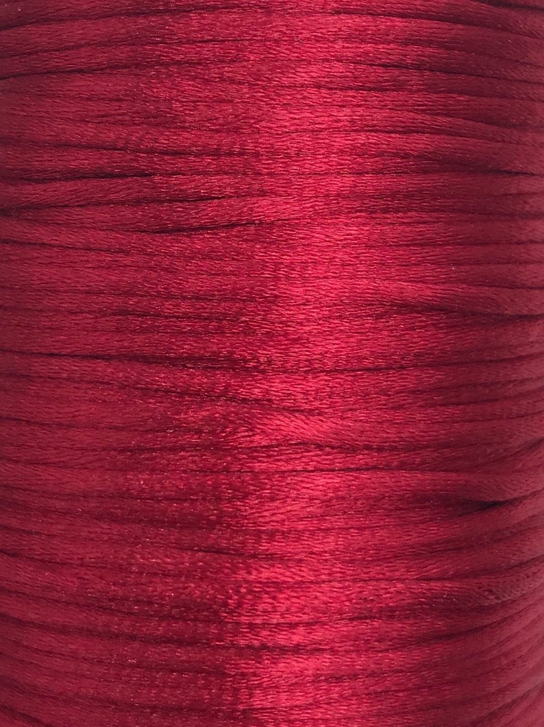 5 m satin cord, satin cord, free choice of colors, 2 mm Red