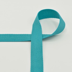 Webbing 25 mm cotton bag strap plain Smaragd