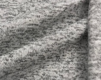Tissu tricoté tricoté tissu polaire marbré gris clair