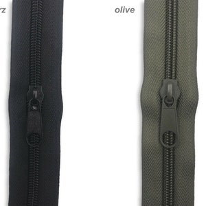 Zipper endless spiral 8 mm by the meter 2 m + 4 zippers/sliders