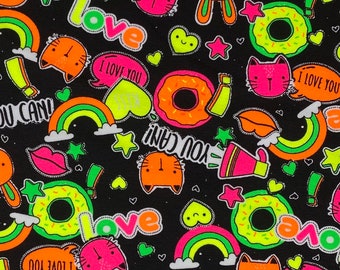 Jersey fabric children's fabric neon print