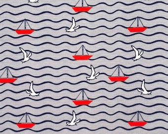 Jersey Fabric Tissu pour enfants Voilier Maritime