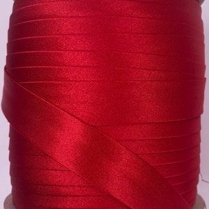 5 m Schrägband Atlas Satin Besatz 18mm Rot