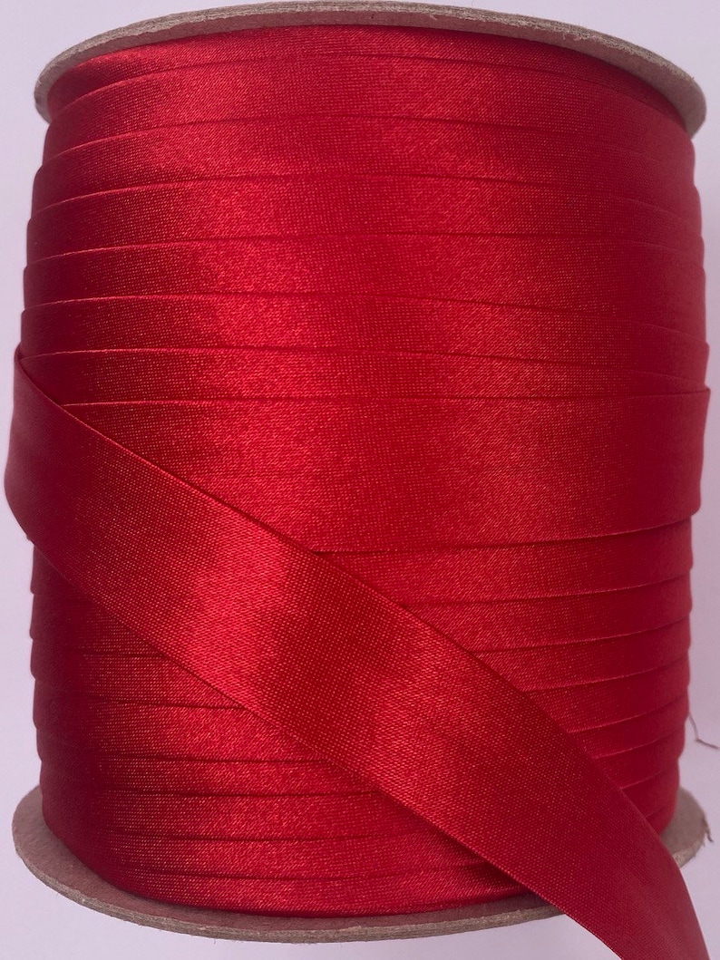 5 m Schrägband Atlas Satin Besatz 18mm Rot