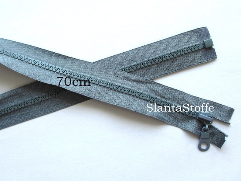 70 cm Zipper profile divisible light grey