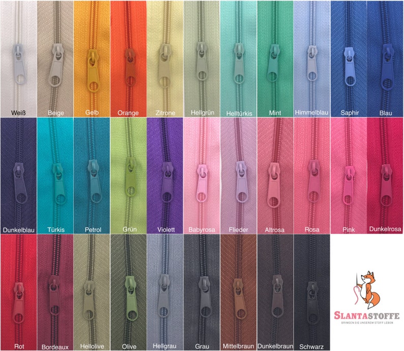 5 m endless zipper 3 mm 15 sliders 33 colors image 1