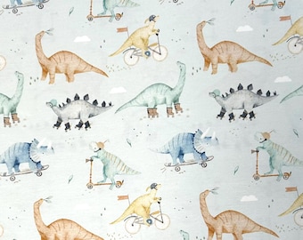 Jersey fabric, children's fabric, dinosaurs, digital print