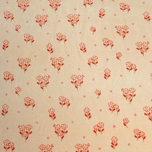 Tessuto Nicky in velluto per bambini, fiori color pesca