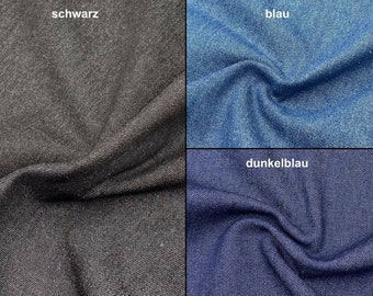 Jeans Stoff 100% Baumwolle uni 3 Farben Breite 145cm