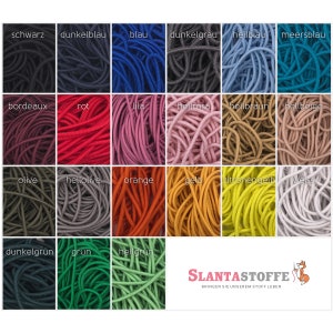 Elastic cord in one piece, elastic band *3 m; 5 m; 10 m; 15 m* 21 colors