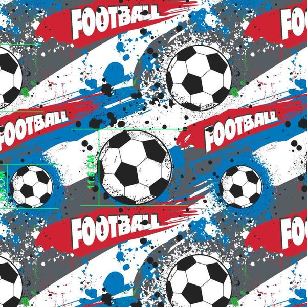 Baumwollstoff Kinderstoff Fußball Breite 160cm ab 50 cm