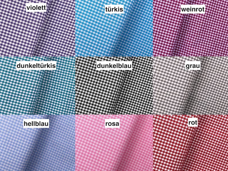 Gingham check cotton fabric decorative fabric 2.5 mm 9 colors image 1