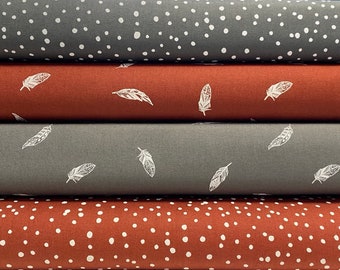 Fabric package fabric set cotton anthracite/brick red