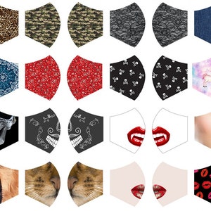 Fabric Panel Cotton Mouth-Nose Mask Stenzo Pattern 10 pieces No.5