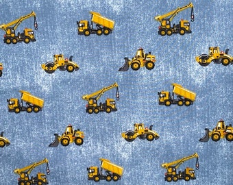 Cotton fabric decorative fabric jeans look construction vehicles