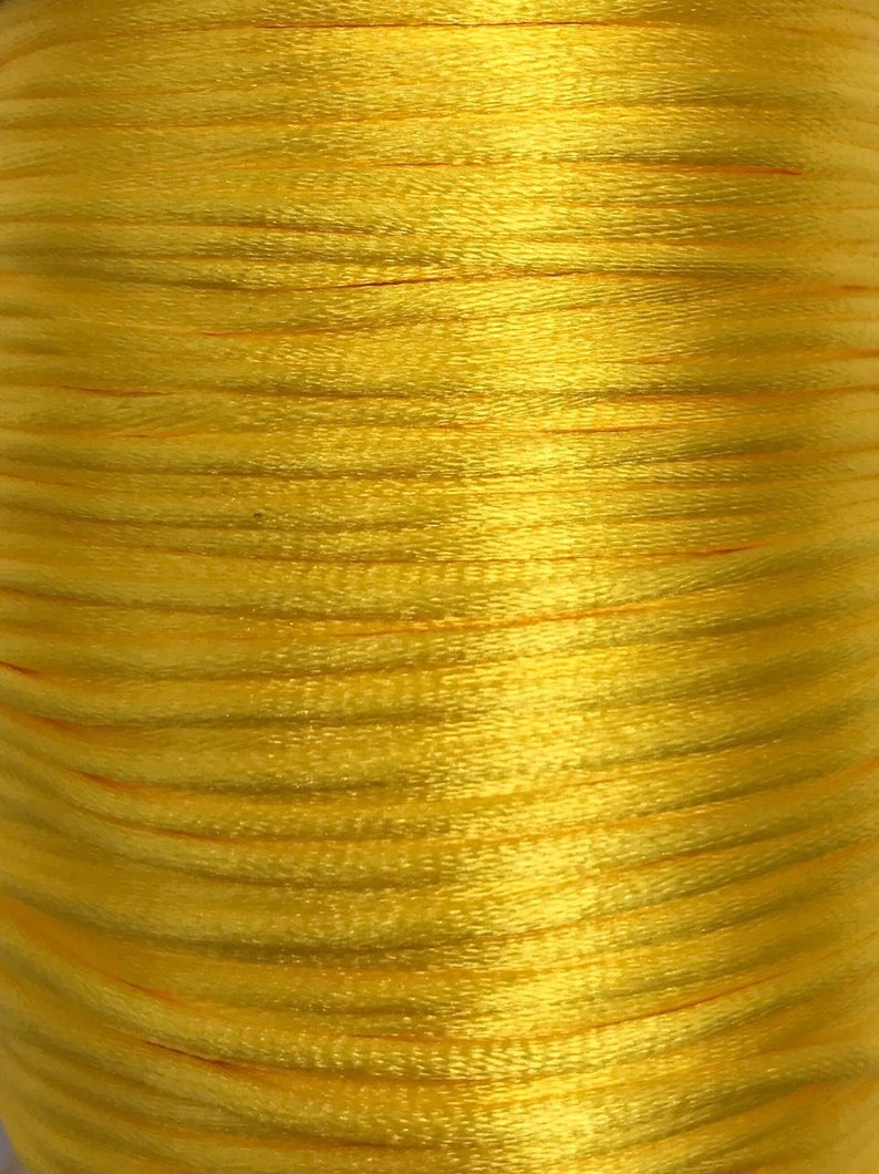 5 m satin cord, satin cord, free choice of colors, 2 mm Yellow