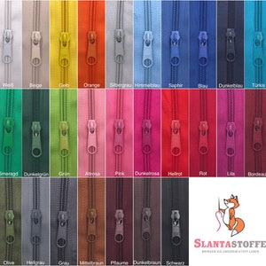 5 m zipper endless, spiral 5 mm + 10 sliders/zippers 27 colors, by the meter