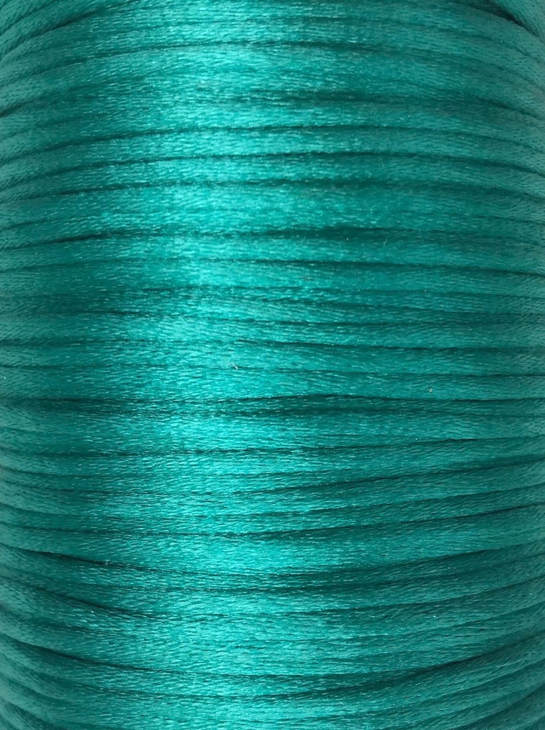 5 m satin cord, satin cord, free choice of colors, 2 mm seegrün