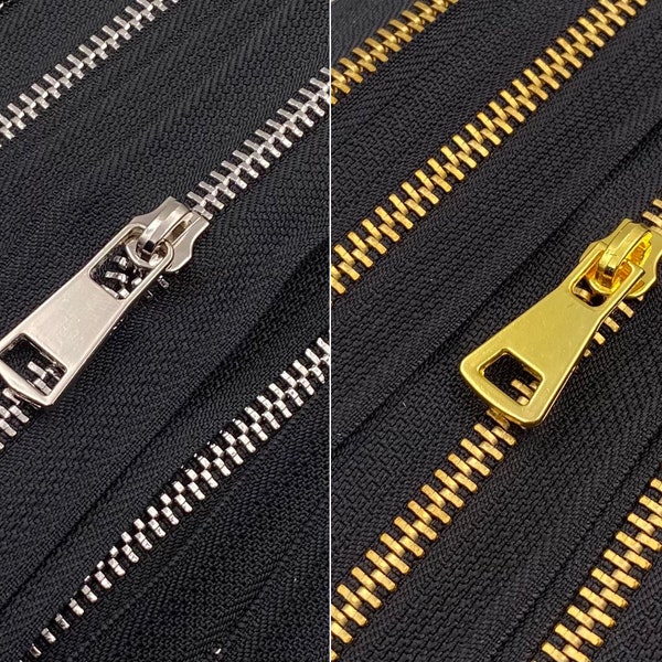 1m + 2 Zipper Metall Reißverschluss 5mm endlos