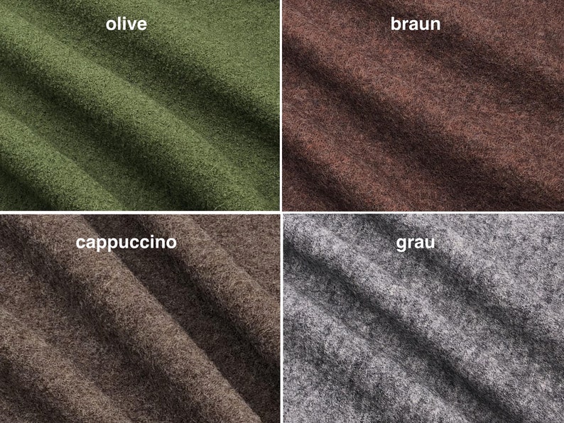 Virgin wool Walkloden fabric pure wool 4 colours image 1