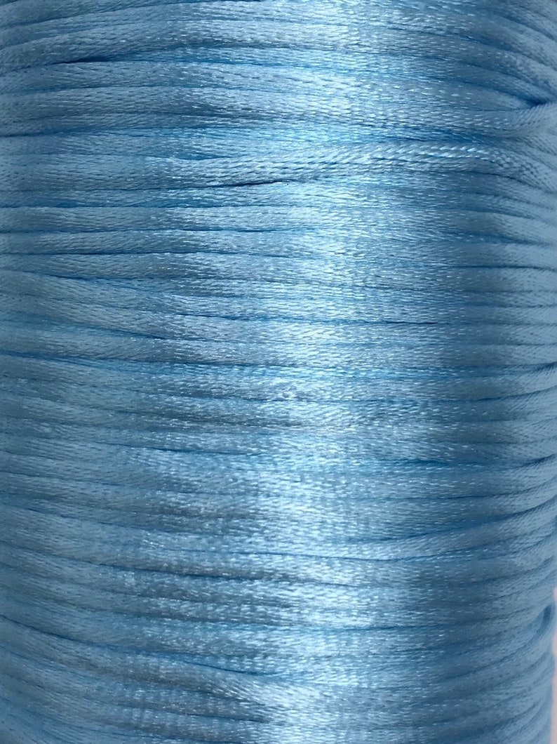 5 m satin cord, satin cord, free choice of colors, 2 mm hellblau