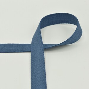 Webbing 25 mm cotton bag strap plain Jeansblau