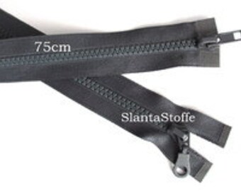 2-Wege Reißverschluss, teilbar, 75cm, grau